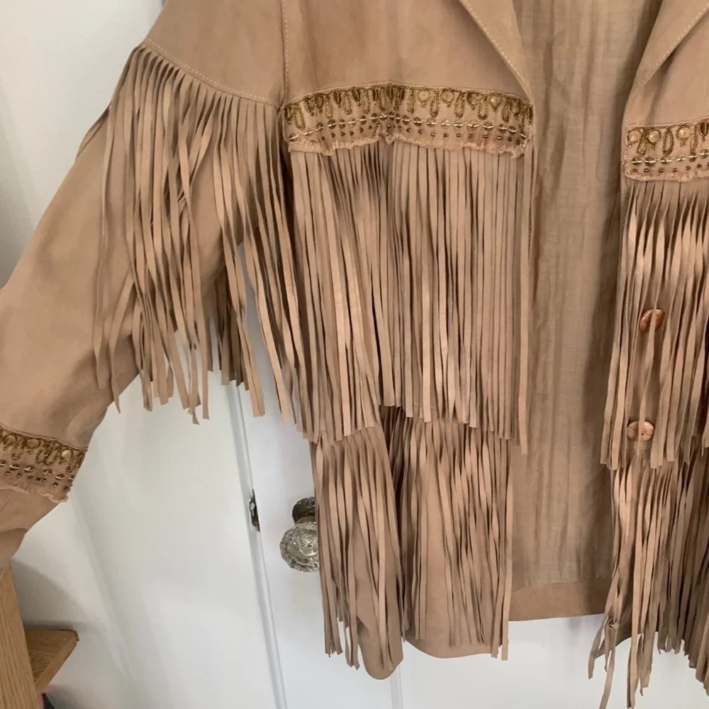 Free People x Brenda Knight Collab- Fringe Embroidered Jacket (NWOT)